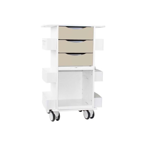 Trippnt Core DX Cart with Clear Sliding Door, 23inW x 19inD x 35inH, Almond Beige 53371 - main
